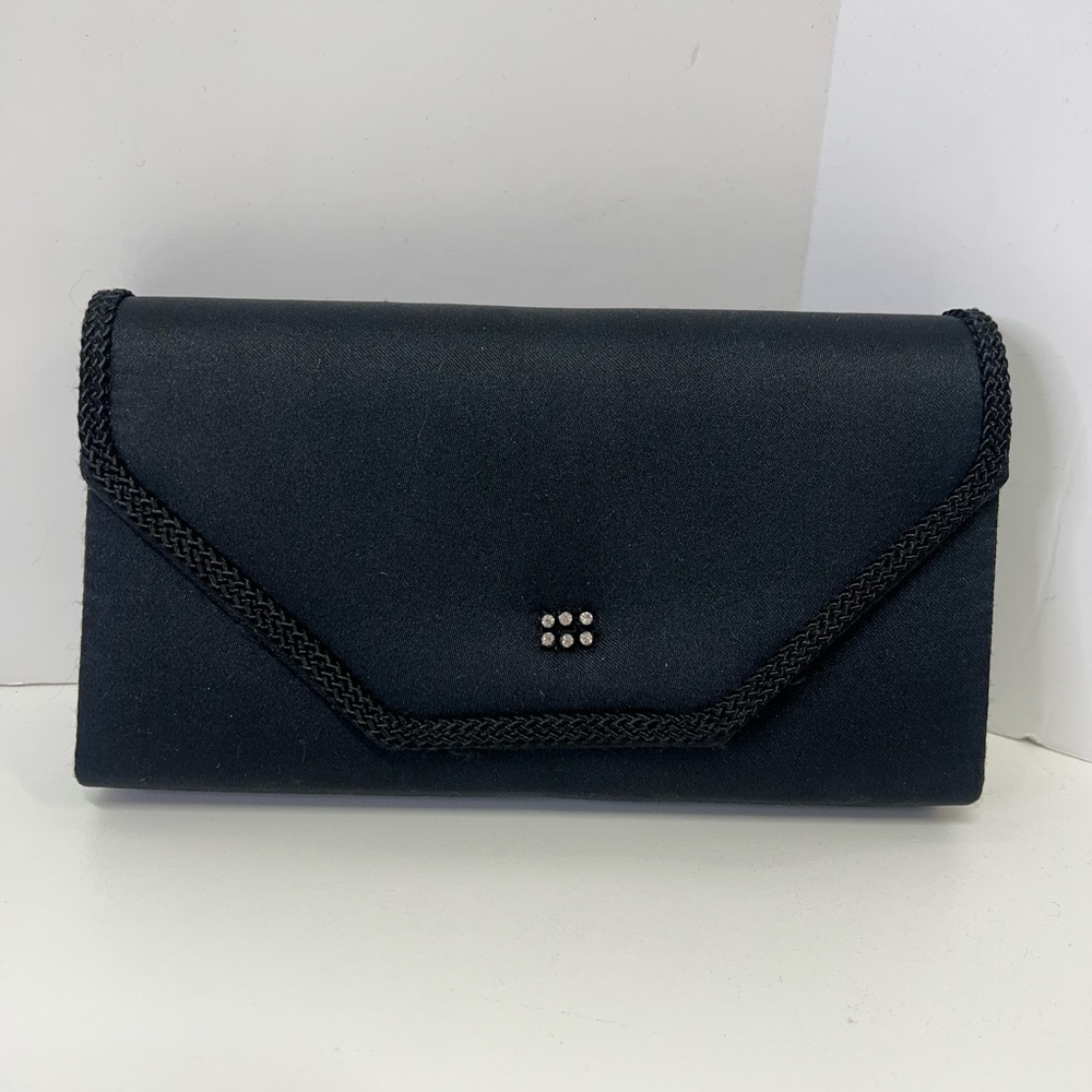 Vintage La Regale Evening Bag Purse Black With Crossbody Strap